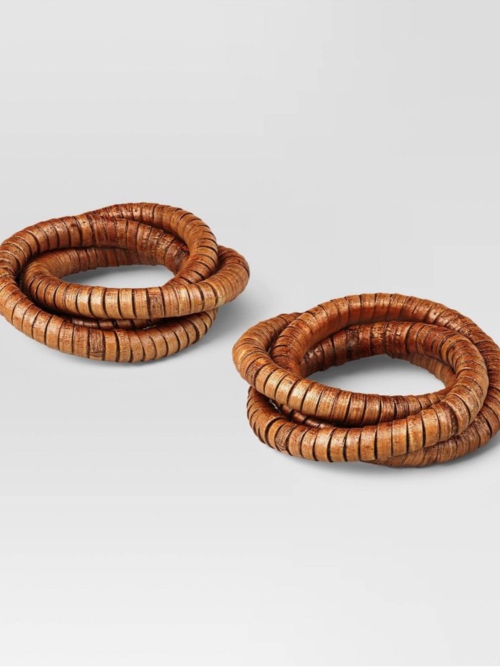 New! 2pk Napkin Rings in Dark Walnut Rattan by Threshold™